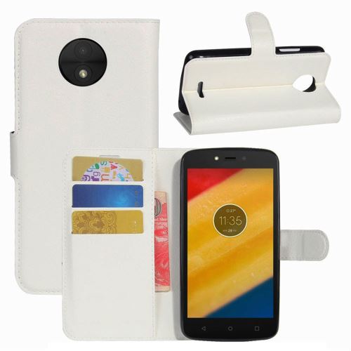 Etui Housse Portefeuille Pour Motorola Moto C - Blanc
