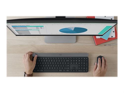 Logitech 920-008496 craft clavier sans fil pour windows, mac - avec molette de contrôle contextuel pour un contrôle créatif et p