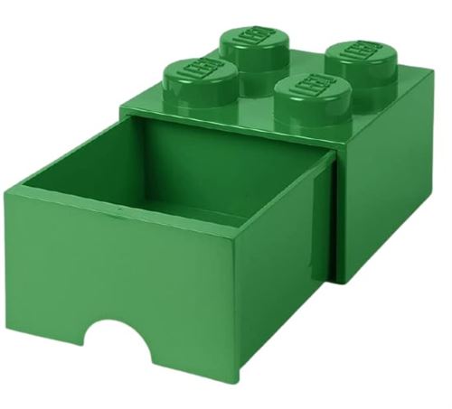Lego Pierre De Rangement avec Tiroir 4 Plots 25 X 18 Cm Polypropylène Vert