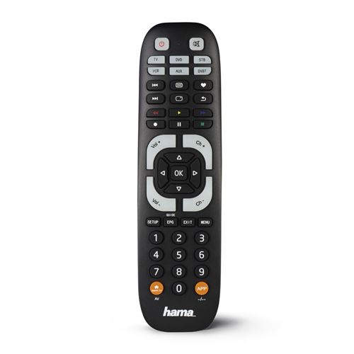 Hama Universal 6in1 - Universele afstandsbediening - infrarood - zwart