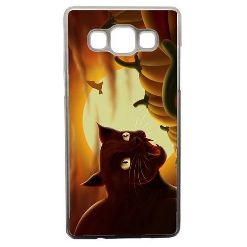 Coque Chat Noir Citrouille Compatible Samsung Galaxy A5 Transparent