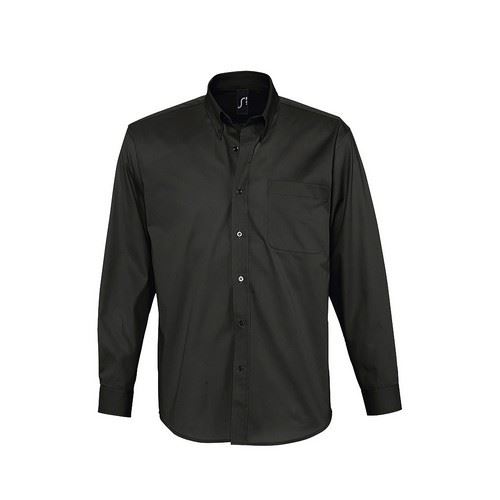 SOLS Bel-Air - Chemise de travail à manches longues 100% coton sergé - Homme (L) (Noir) - UTPC389