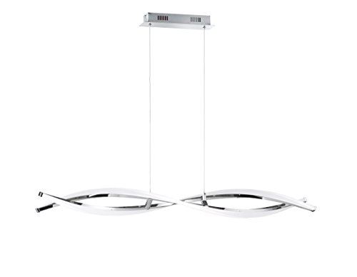 Wofi 7152.02.01.6000 a lampe suspension, métal, 25 watts, intégré, chromé, 100.5 x 15 x 150 cm