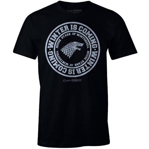 T-shirt Game Of Thrones - Winter is Coming - Noir - XL