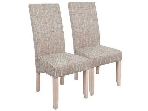 Demeyere 998847 Sagua Lot de 2 Chaises Tissus MDF/Métal Beige/Naturel 47 x 62 x 108 cm
