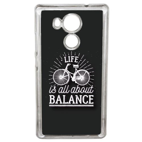 Coque Life Il All About Balance Fond Noir Compatible Huawei Mate 8 Transparent