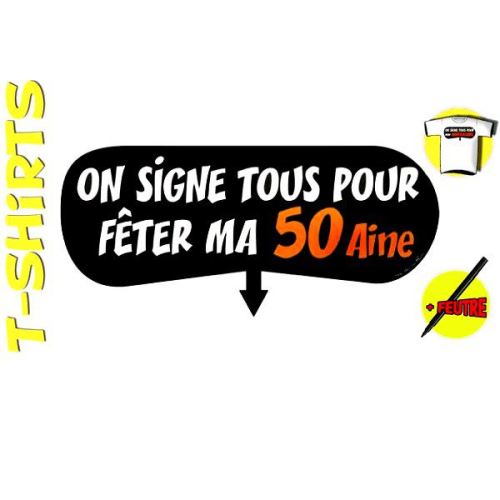 t-shirt+ stylo on signe 50aine