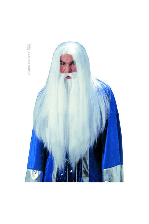 Perruque Sorcier Avec Barbe Avec Elastique