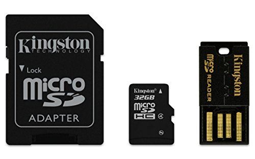 Kingston 32go multi kit - kit avec carte microsd et adaptateurs classe 4, noir