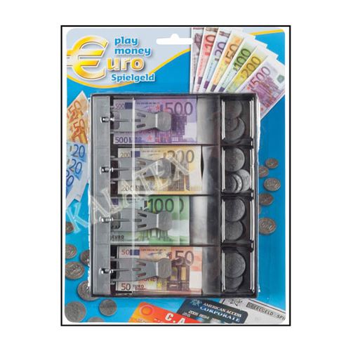 Tiroir-caisse avec argent fictif 87 pièces