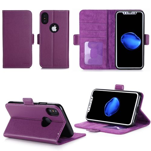 Apple iPhone XR 6 1 pouces Housse Portefeuille luxe violette Cuir Style avec stand Etui violet coque de protection iPhoneXR avec porte cartes Accessoires pochette XEPTIO Exceptional case Coque et etui...