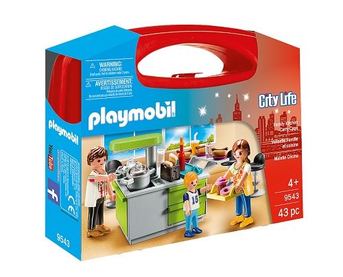 Playmobil 9543 Mallette de transport pour cuisine familiale à collectionner City Life