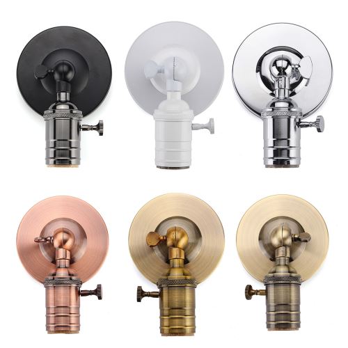 Vintage Edison E27 Douille Retro Socket Culot Applique (Sans ampoule) Argent