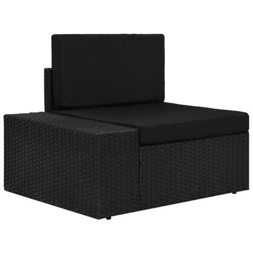 Vidaxl Noir Canapé D'angle Sectionnel Accoudoir Droit Résine Tressée - Image 1