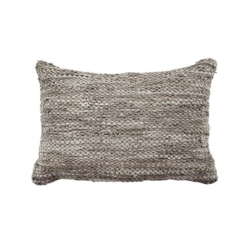 Coussin en cuir tressé Skin - 40 x 60 cm - Gris taupe