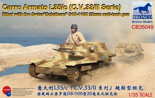 Carro Armato L35/c(c.v.33/ii Serie)fitte With The Swisssolothurns18-1100- 1:35e - Bronco Models