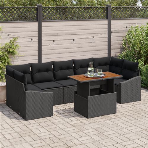Vidaxl - Set Da Pranzo Per Giardino Nero, Marrone 100 X 55 X 73 Cm