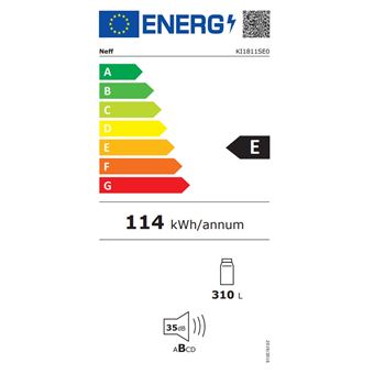 Réfrigérateur 1 porte intégrable à glissière 310l blanc Neff KI1811SE0