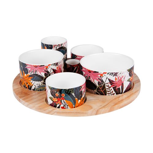 Non Communiqué Multicolore Service Apéritif 6 Pièces Taiana 31 Cm - Table Passion - Porcelaine