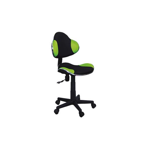 Chaise de bureau à roulettes - QG2 - 48 x 41 x 84 cm - Noir et vert