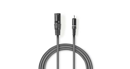 Nedis Gris Câble Audio Xlr Xlr Mâle À 3 Broches - Rca Mâle 1,5 M - Image 2