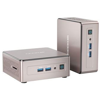 Mini PC GEEKOM A5 AMD Ryzen 7 5825U 8 cœurs 4,5 GHz max 16 Go de RAM SSD 512 Go Wi-Fi 6 Bluetooth 5.2 Type-C (8K) écran quadruple - 1