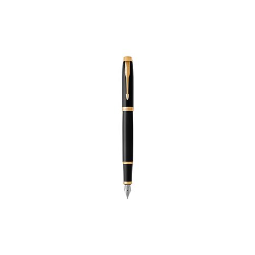 Non Communiqué Noir Parker Im Stylo Plume, Plume Fine, Encre Bleue, Coffret Cadeau