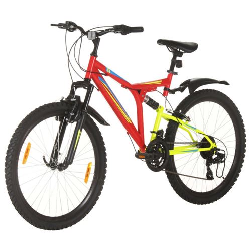 vidaXL Velo de Montagne Velo de Cyclisme Article de Sport Adultes Exterieur Freins a Disque 21 Vitesses Roue de 26 Pouces 49 cm Rouge VTT Achat prix fnac