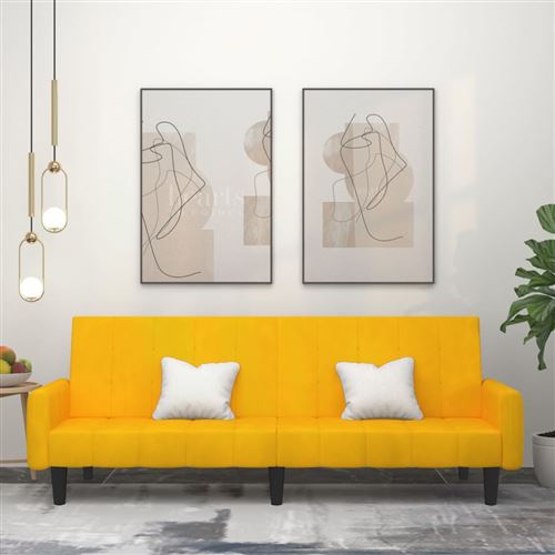 Non Communiqué Jaune Vidaxl Canapé-Lit 2 Places Velours