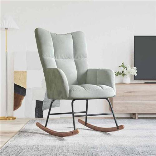Vidaxl Gris/Clair Chaise À Bascule - Image 3