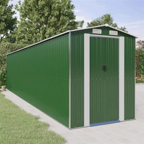 Vidaxl - Abri de jardin Vert 192x855x223 cm Acier galvanis&eacute;