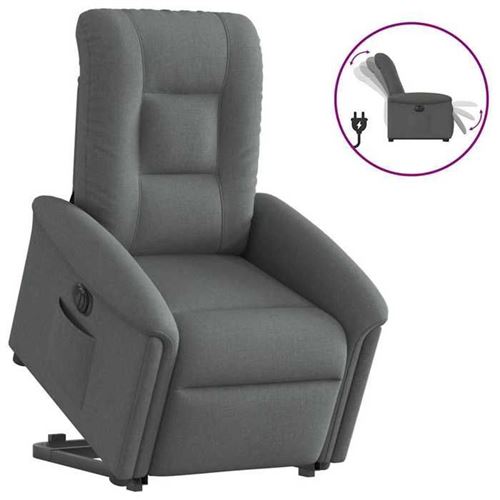 Non Communiqué Gris Vidaxl Stoel Électrique Réglable Tissu Foncé