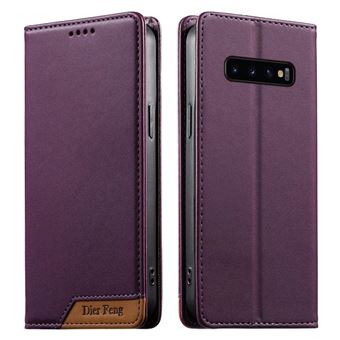 Etui pour Samsung Galaxy S10 Plus Housse en Premium Cuir PU Portefeuille Conque, Fentes pour Cartes Fermoir Magnétique Stand Fonction Flip Coque pour ZURSANA Samsung Galaxy S10 Plus Violet - 1