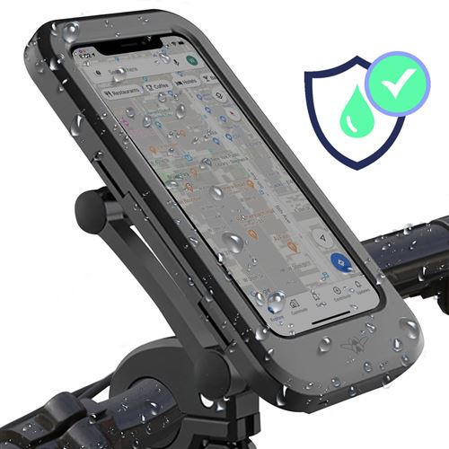 Support étanche pour téléphone portable pour moto / vélo, XL, noir
