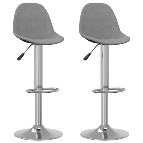 vidaXL Tabourets de bar 2 pcs Gris Tissu