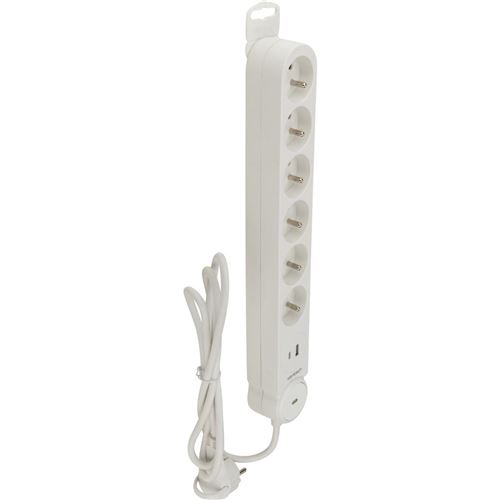 Non Communiqué Blanc Zenitech - Bloc Multiprise Iota 6X16a + Interrupteurs + Usb A+C