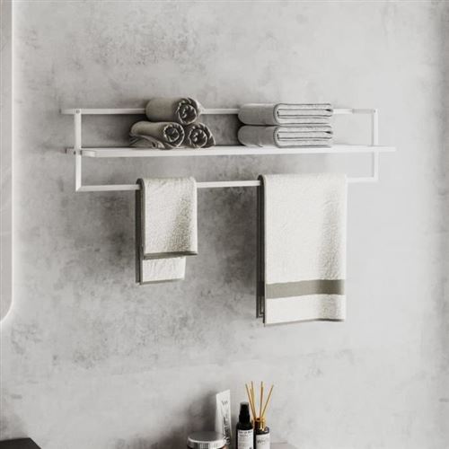 vidaXL Porte-serviettes Blanc 95x25x22 cm Fer