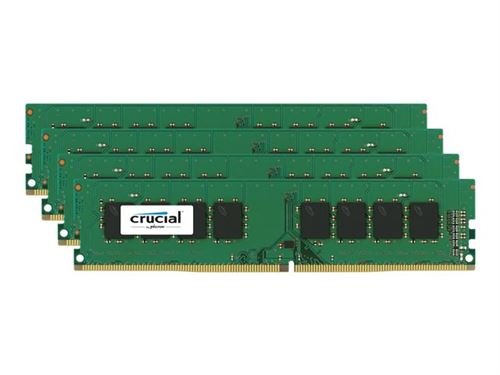 Crucial - DDR4 - pakket - 32 GB: 4 x 8 GB - DIMM 288-PIN - 2133 MHz / PC4-17000 - CL15 - 1.2 V - niet-gebufferd - niet-ECC