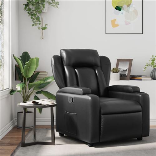 Non Communiqué Noir Fauteuil Inclinable Similicuir