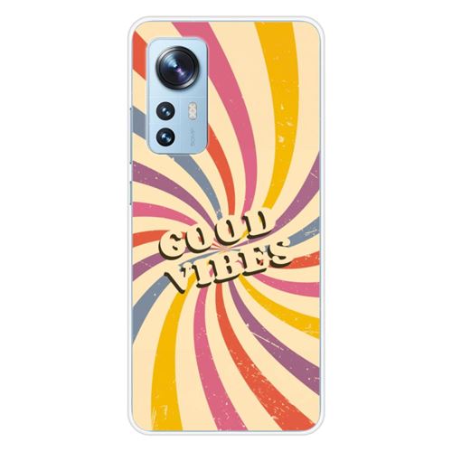 Coque en silicone imprimée compatible Xiaomi Mi 12 Mi 12X Good vibes