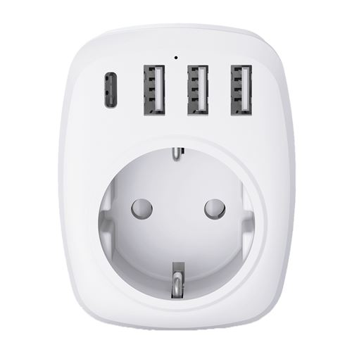 Non Communiqué Blanc Voltman - Adaptateur Voyage Ue/Uk - 4 Ports Usb