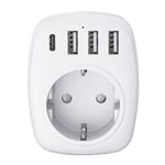 Adaptateur De Voyage UK Vers France Prise Mâle/femelle Blanc Inotech 190775