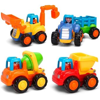 4PCS Voiture Enfant Tracteur Bulldozer Mixeur de Camion et Camion Voiture Friction KUPPA Jouets pour Garçon Fille - 1