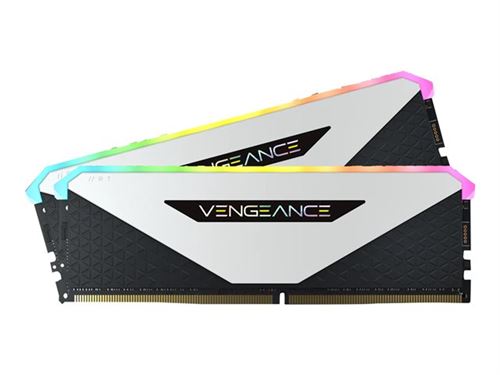 CORSAIR Vengeance RGB RT - DDR4 - kit - 16 Go: 2 x 8 Go - DIMM 288 broches - 3600 MHz / PC4-28800 - CL18 - 1.35 V - mémoire sans tampon - non ECC - blanc