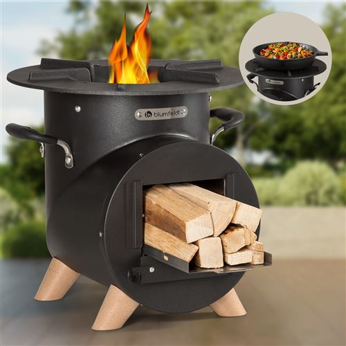 Blumfeldt Oshima Brasero Exterieur Portable, Grill Barbecue, Brasero BBBQ, avec