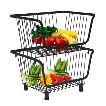 Chariot De Rangement à 5 étages Avec Roues - Pour Fruits, Légumes, Jouets - Paniers Rotatifs Et Hauteur Réglable