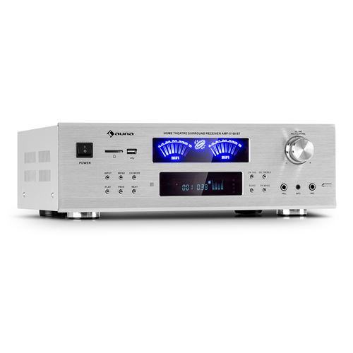 Amplificateur Stéréo Auna Amp 5100 Bt - 2 X 120 W + 3X50 W Rms - Interface Bluetooth