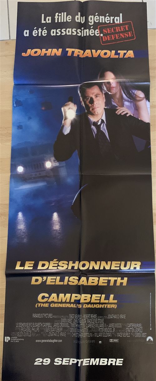 Affiche de Cinéma Originale - Le Déshonneur d'Elisabeth Campbell - John Travolta - 60x180cm