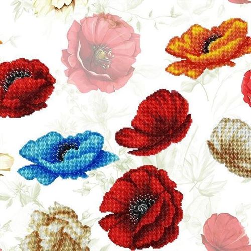 Poppy Flowers, Perlenstickset - Miniart Crafts