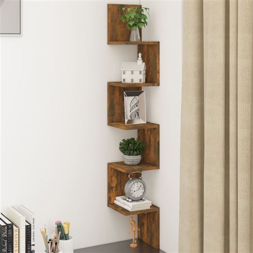 vidaXL Hoekwandschap 20x20x127,5 cm bewerkt hout gerookt eikenkleurig815210